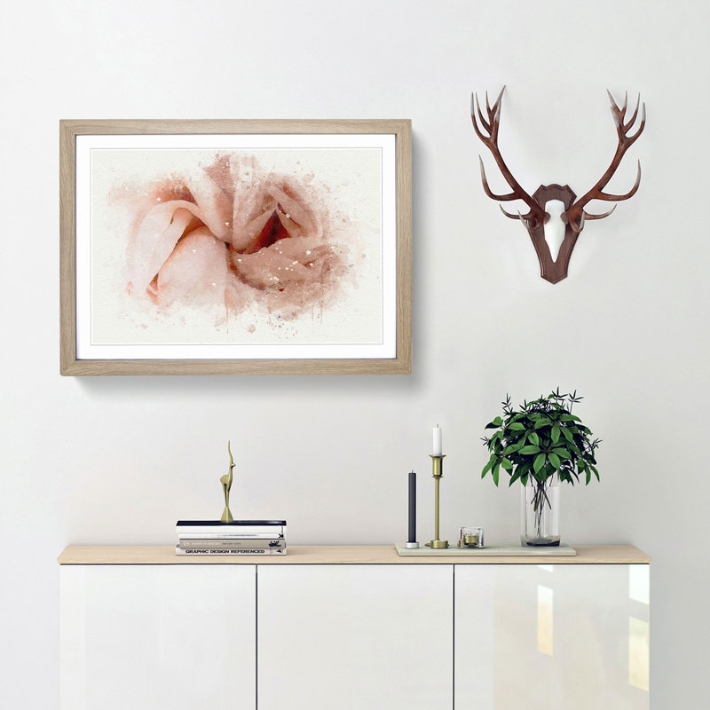 Petals of a Pink Carnation - Picture Frame Graphic Art Print, Oak Framed, 48cm H x 65cm W x 2cm D