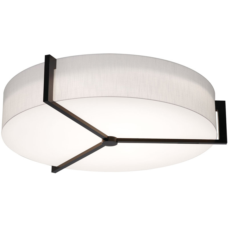 Leeroy LumaFuse LED Flush Mount, Espresso/White, White, 7.25" H  x 33.33" W x 33.33" D