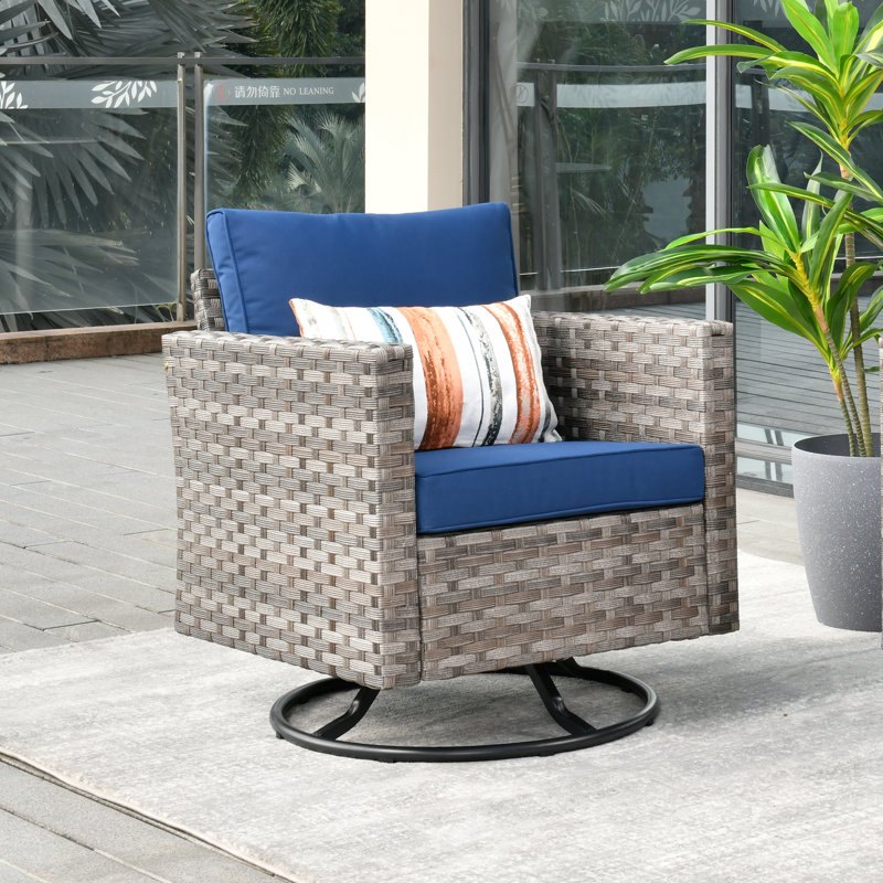 Ignatz Wicker/Rattan Outdoor Chair, Black