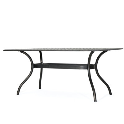 Cast Aluminum 68" Rectangle Patio Table In Copper Look Tone