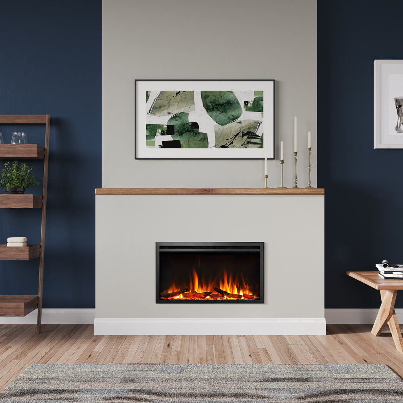 CASTELLO FLAMME Stainless Steel Electric Fireplace Insert, 48"H x 84"W x 14.7"D
