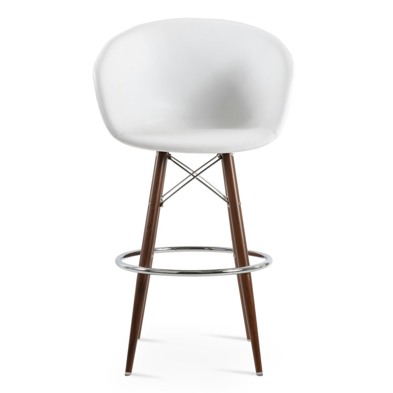 Tabouret de bar Tribeca, Similicuir gris, Tabouret de comptoir (siège d'une hauteur de 23,5, Acier Inoxydable
