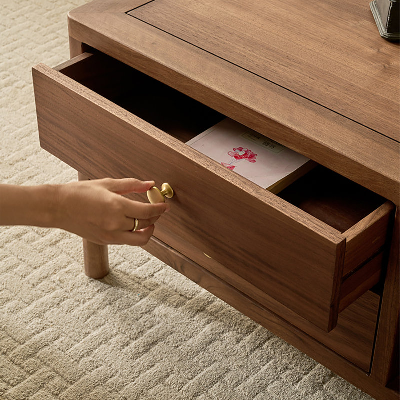 Table basse simple en noyer noir