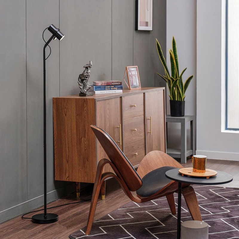 58'' Black LED Floor Lamp