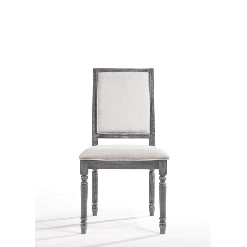 Chaise d'appoint rembourrée Rollo en crème et gris patiné (ensemble de 2)