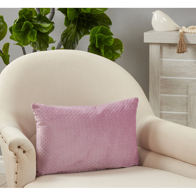 Lavender Pinsonic Velvet Oversize Lumbar Throw Pillow