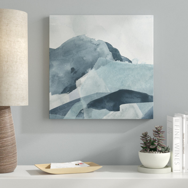 «Blue Range I» par June Erica Vess - Peinture, H 30 po x l 30 po, Toile tendue