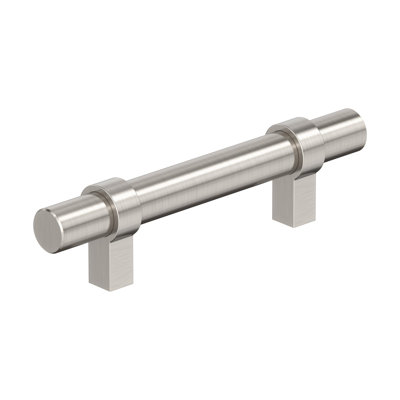 Central 3 inch (76mm) Center-to-Center Satin Nickel Cabinet Pull - 10 Pack