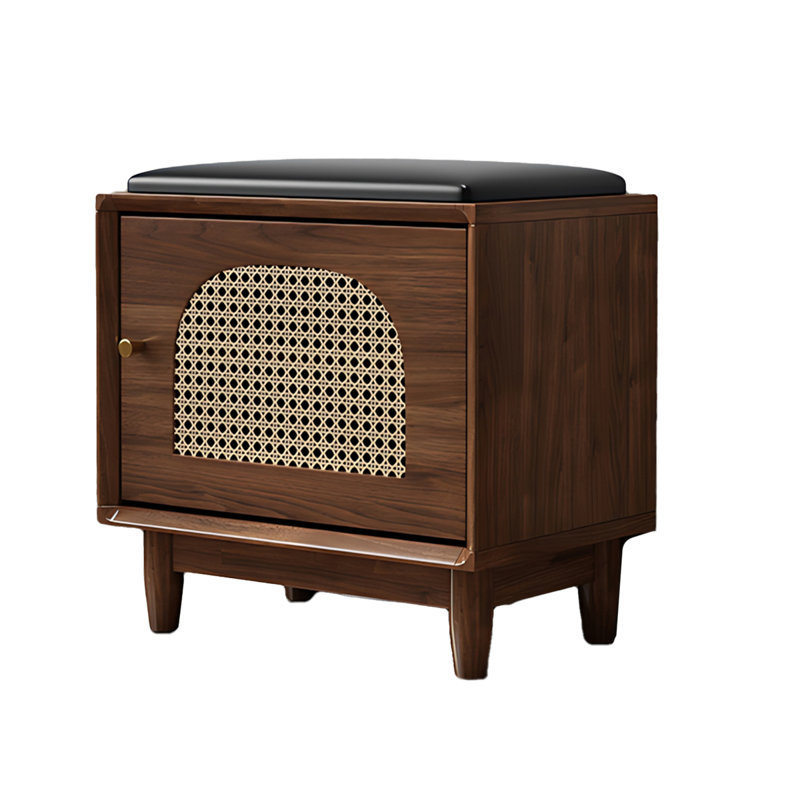 Banc de rangement Mid-Century, Brun