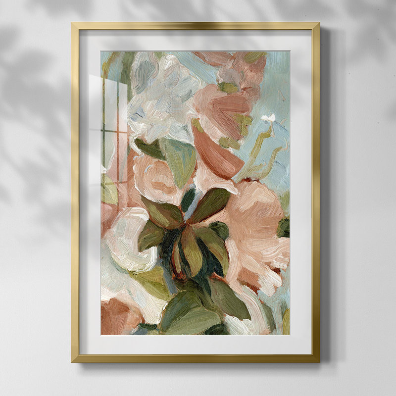 Motif rétro I, Oui, Papier avec cadre doré