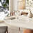 7Pcs Kitchen Dining Table Set Farmhouse Round Pedestal (1 Table 6 Upholstered Chairs)-964290803
