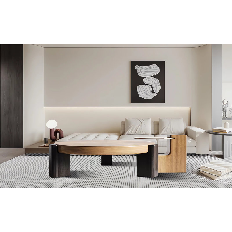 Table basse ronde en bois massif ZMZ