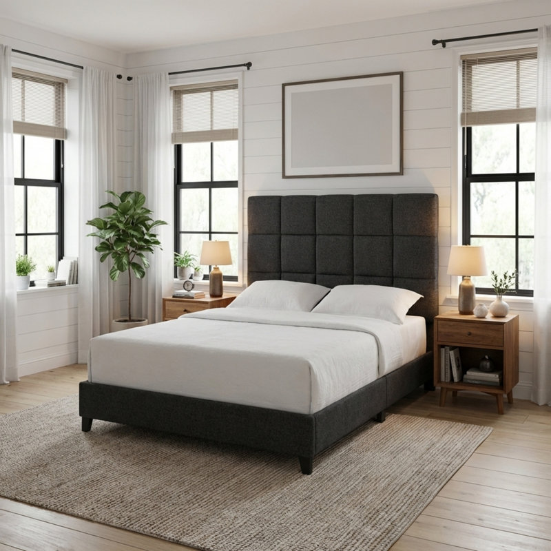 Queen Size Upholstered Platform Bed