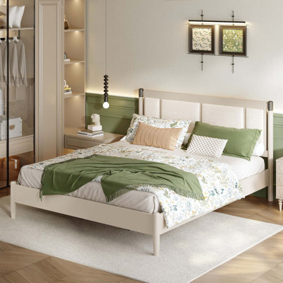 Solid Wood King Bed, No Box Spring Required