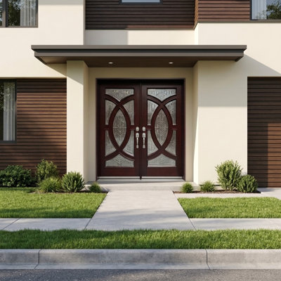 Prairie Paneled Wood Front Entry Doors