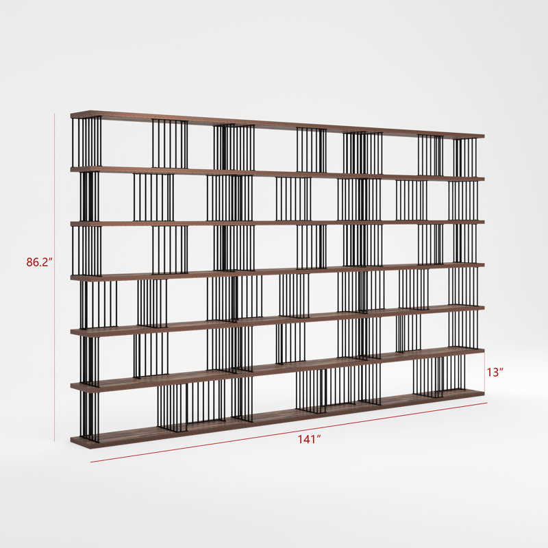 Davee Antique Walnut Colour Mutiple Tiers Library Display Bookshelves