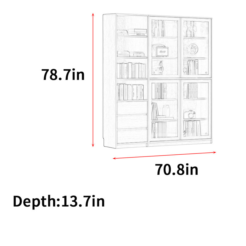 Wlotzka, (5 tablettes) H 78,7 po x l 70,8 po x P 13,7 po