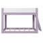Lit superposé bas double, lit superposé convertible en bois avec échelle réversible et barrières de sécurité, violet et blanc-692551266-692551267