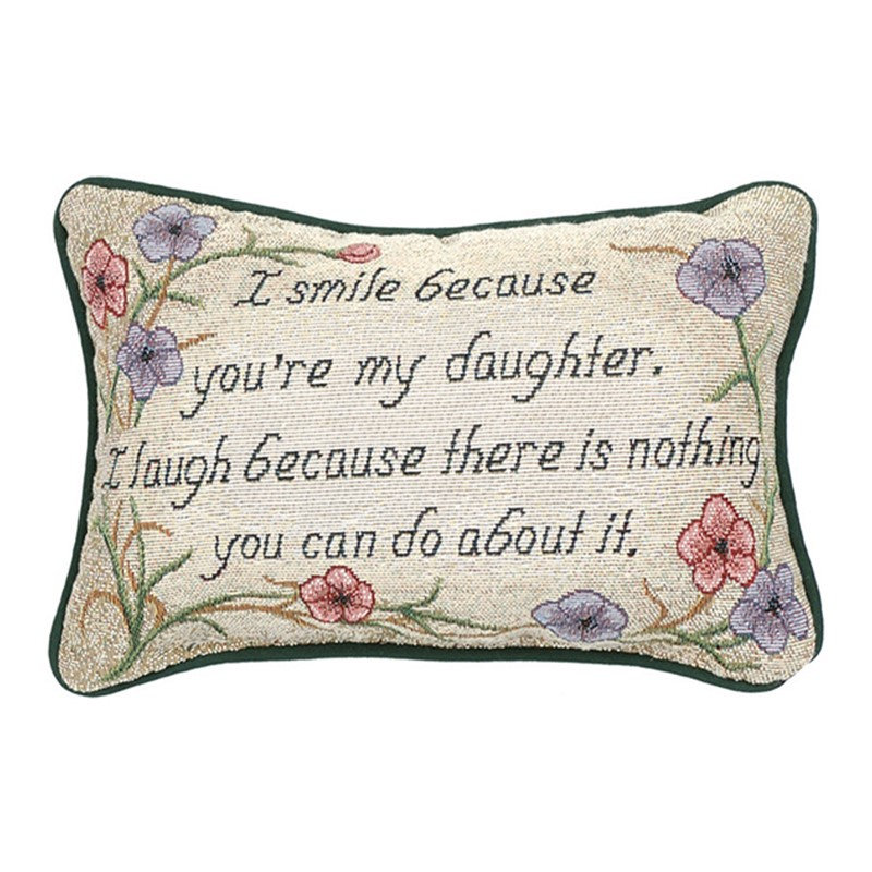 Coussin manuel rectangulaire en polyester imprimé à motif de filles 12,5 po x 8 po