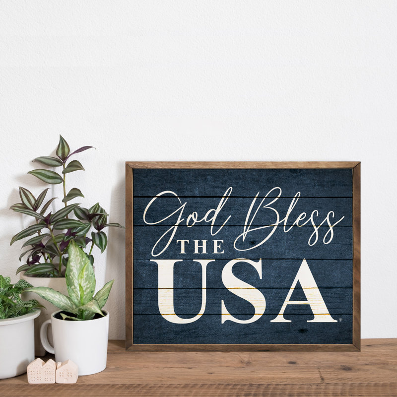 God Bless The USA - bleu, H 8 po x l 10 po