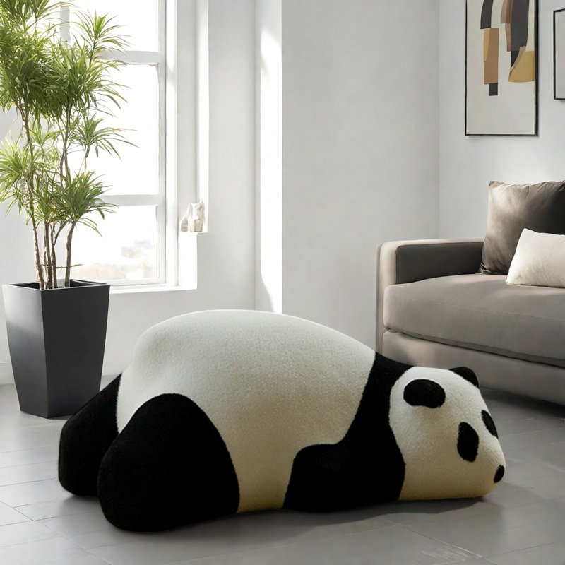 Canapé panda simple et mignon, 15.74" H x 39.37" W x 25.59" D