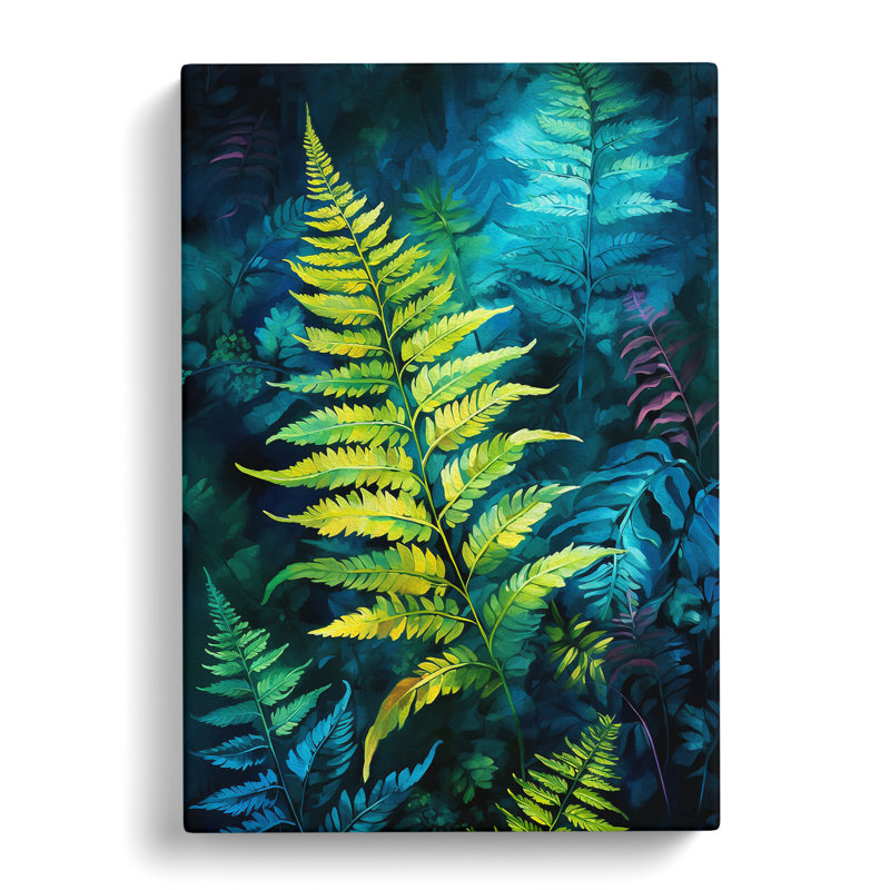 Fern Leaf Expressionism No.2 - Wrapped Canvas, 50cm H x 35cm W x 3cm D