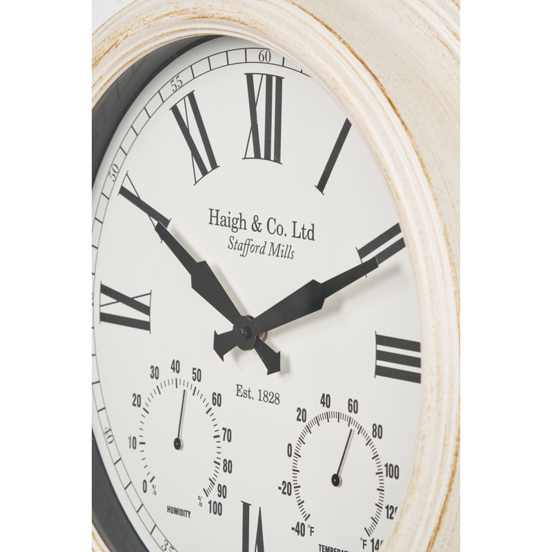 Metal Wall Clock, Gold/Cream