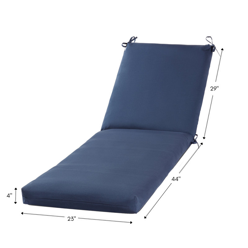 Outdoor Chaise Lounge Chair Cushion, Navy