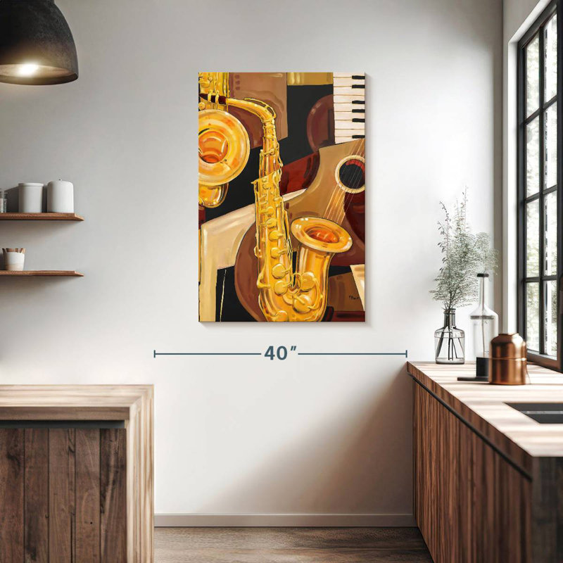 Abarca abstrait sax, H 39 po x l 26 po