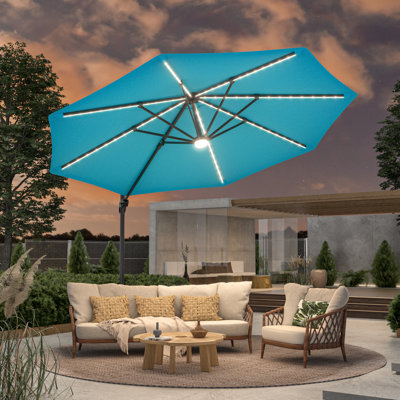 Senait 132.2'' Lighted Cantilever Umbrella