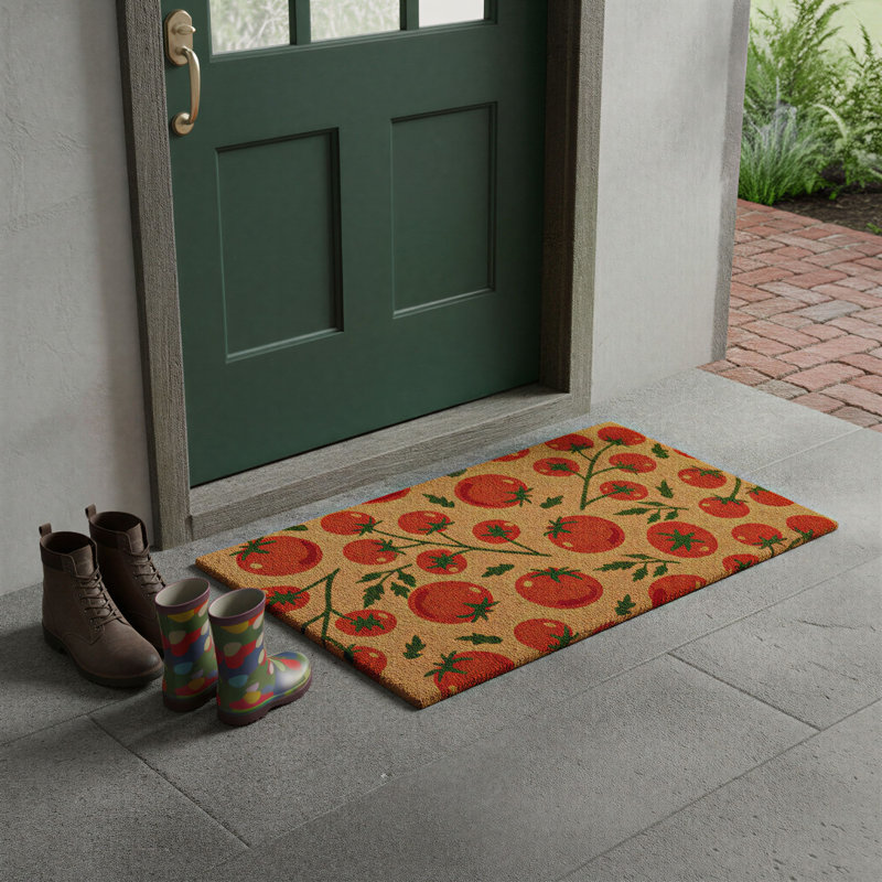 Tomato Print Coir Doormat