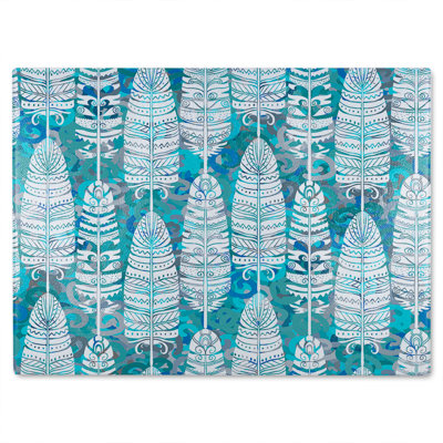 Tribal Art Animal Glass Chopping Board