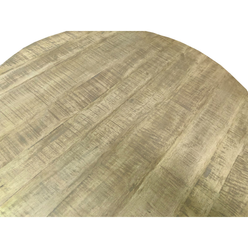 Piatto Mango Round Wood Top Dining Table, Brown