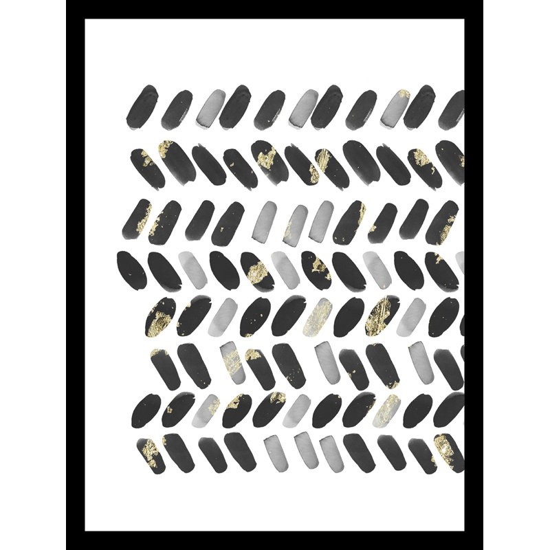 Ridge Chain Wide 1 - Picture Frame Painting Print on Canvas, Gold, 26" H x 22" W x 2" D
