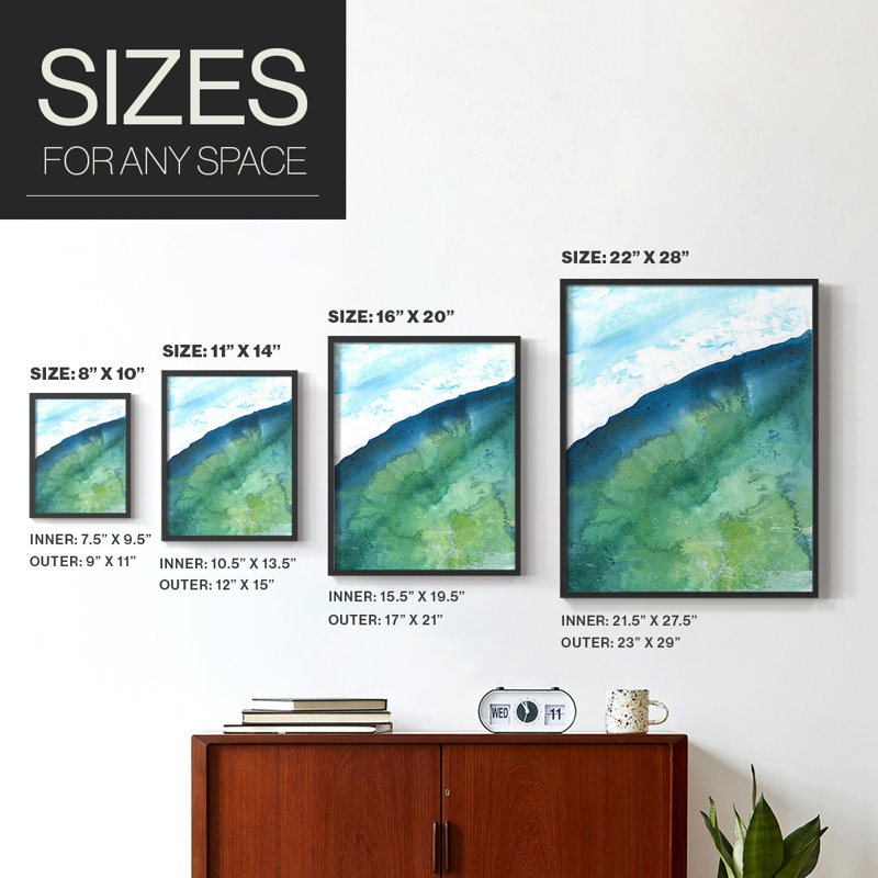 New Air II Framed Print - Solid Wood, 20" H x 16" W, Black