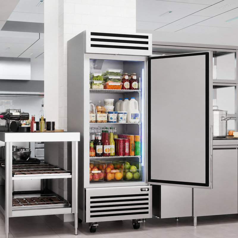 20,3 pieds cubes Pi. Réfrigérateur commercial commercial à 1 porte en acier inoxydable, réfrigérateur vertical pour cuisine de restaurant