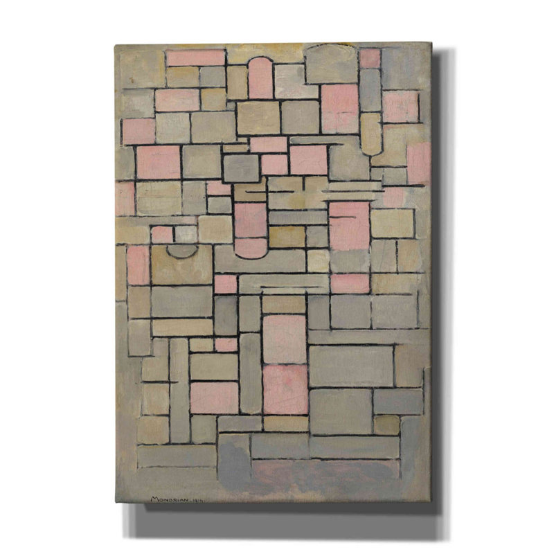 «Composition 8, 1914» par Piet Mondrian, estampe numérique sur toile, H 26 po x l 18 po x P 0,75 po