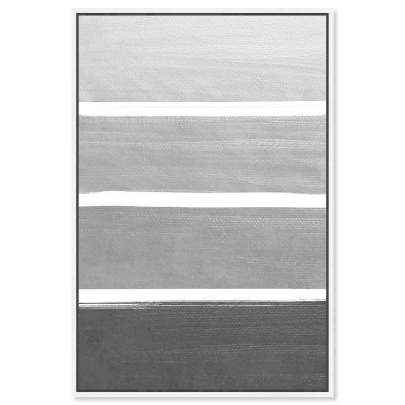 «The Right Shade of Gray», peinture sur toile, H 45 po x l 30 po x P 2 po, Cadre flottant