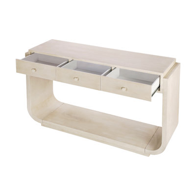 Antique-Style Console Table, 3 Storage Drawers, Display Shelf, Curved Legs, Paulownia Veneer, Entryway/Hallway/Living Room