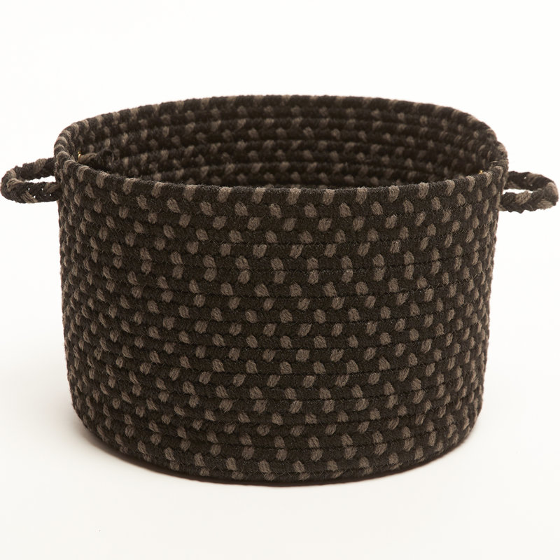 August Grove Fabric Decorative Basket, 8" H x 10" W x 10" D, 23 qts., Black