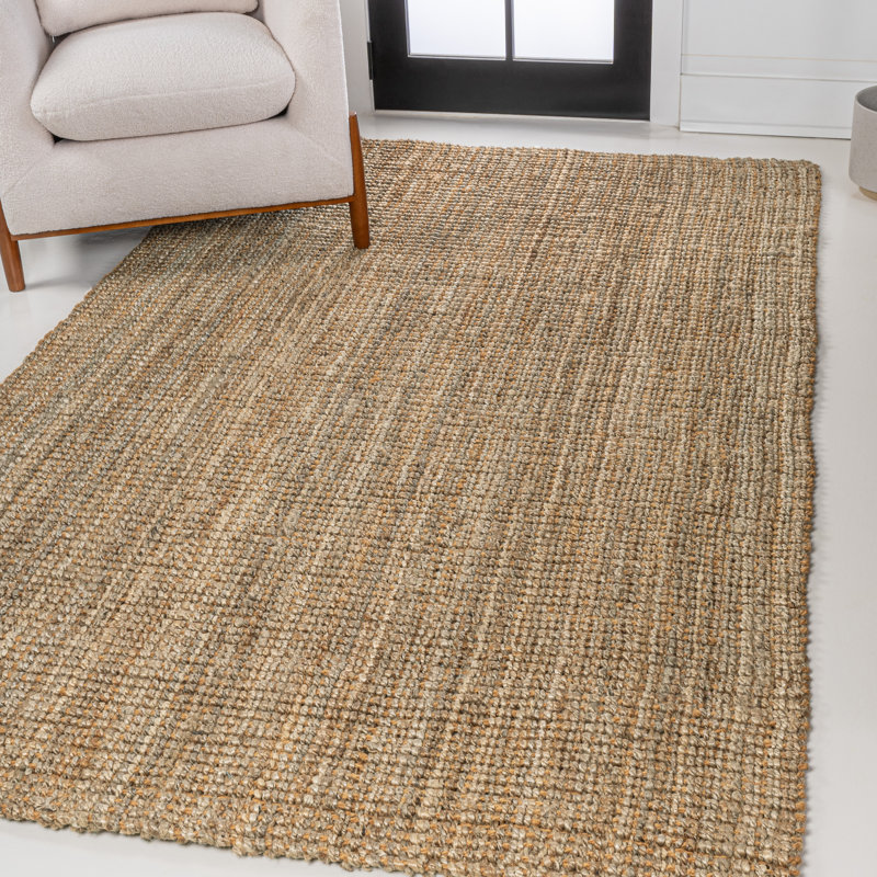 Kaileen Traditional Rustic Handwoven Jute Solid Natural Rug, Rectangle 4' x 6'