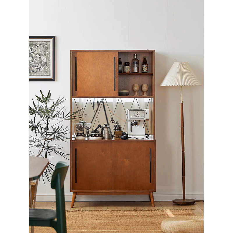 Armoire de rangement scandinave en bouleau rétro