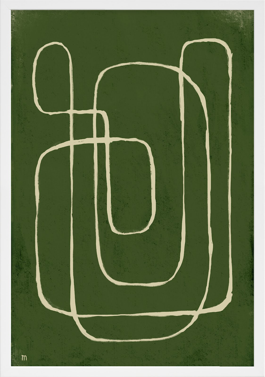 Line Works 2 by StudioM, 20" H x 14" W x 1.25" D, White Framed Paper