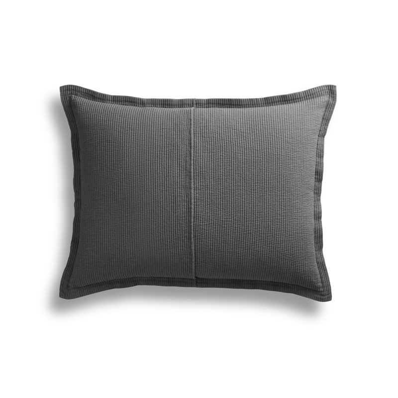 Ripple Coverlet Set, Queen Bedspread + 2 Queen Shams, Charcoal