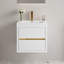 Meuble-lavabo mural avec lavabo, meuble-lavabo avec tiroirs, meuble-lavabo