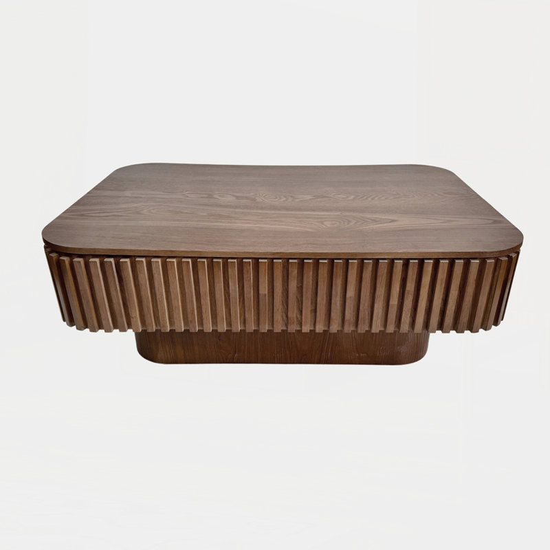 Solid Wood Veneered Modern Coffee Table, Walnut