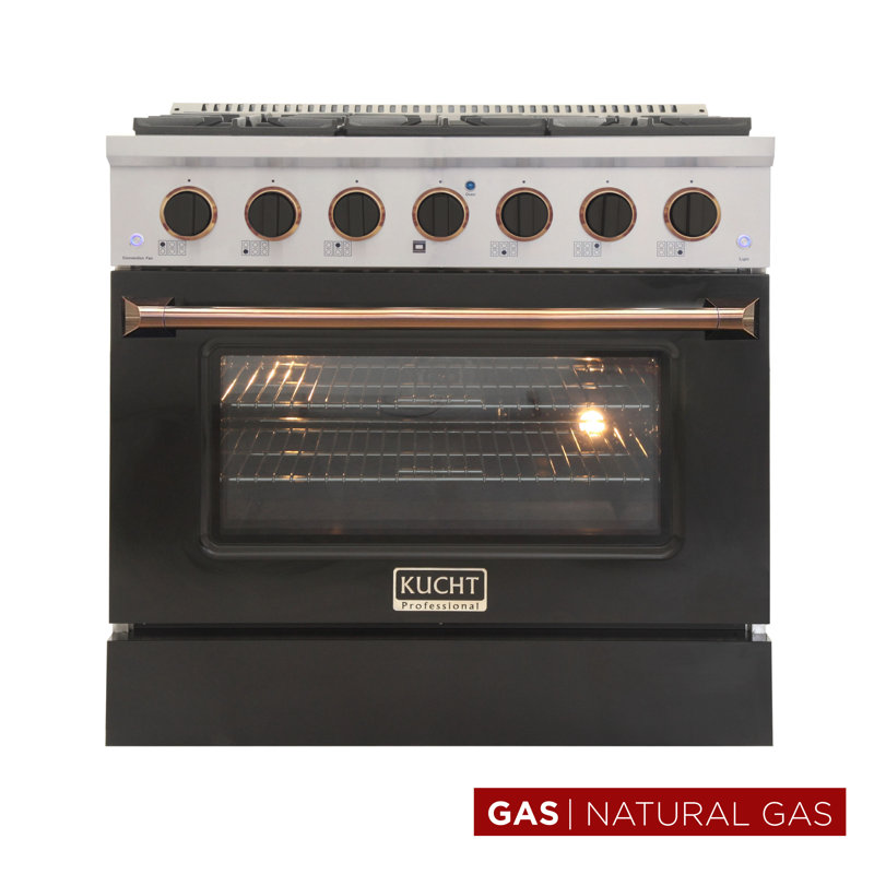Professional Range 36" 5.2 cu.ft. Freestanding, Black, Natural Gas