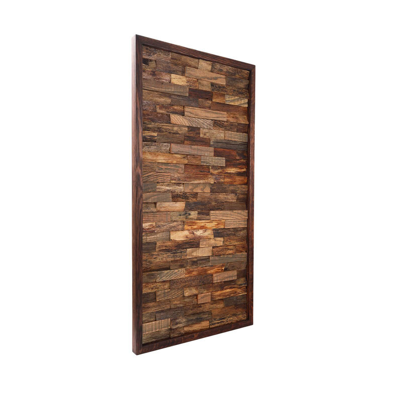 Rustic Abstract Wall Decor on Solid Wood