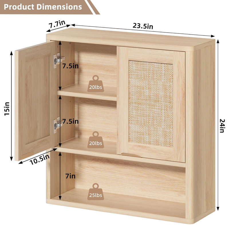 Armoire murale Boho, Naturel