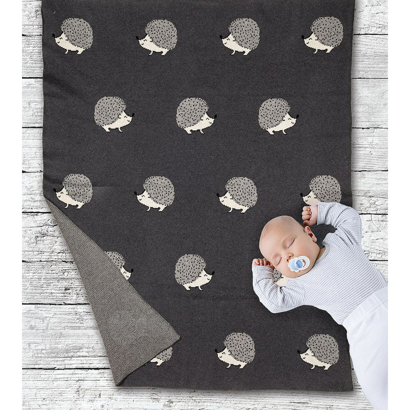 Jeté 100% coton Naima Hedgehog